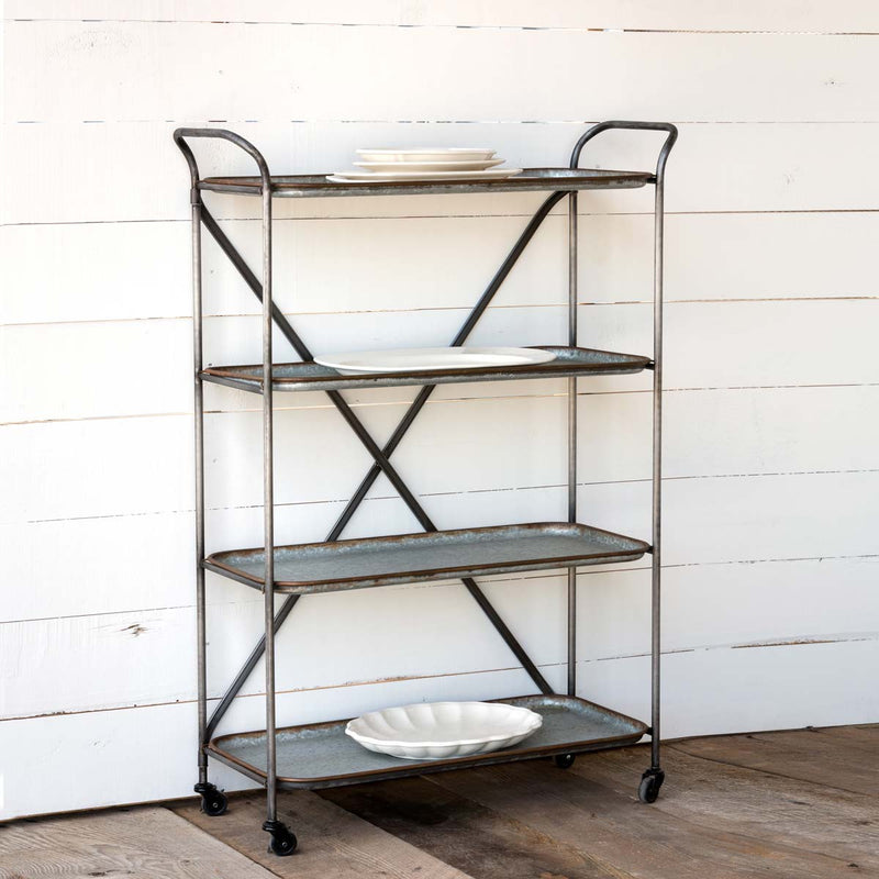 Farmhouse Industrial Style Metal Bakery Cart L083