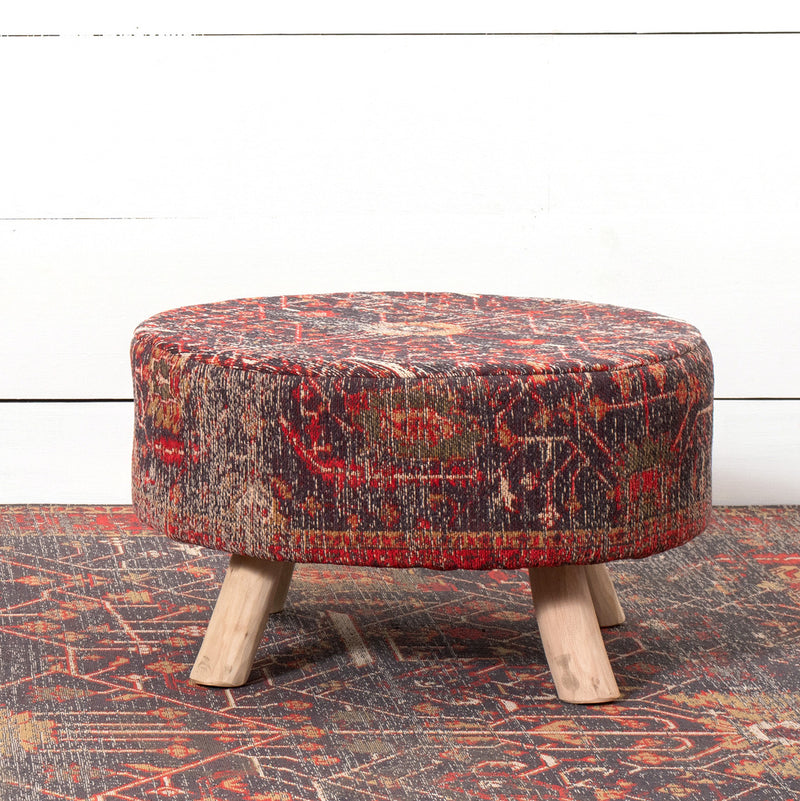 Lovecup Distressed Print Cotton Chenille Stool L191