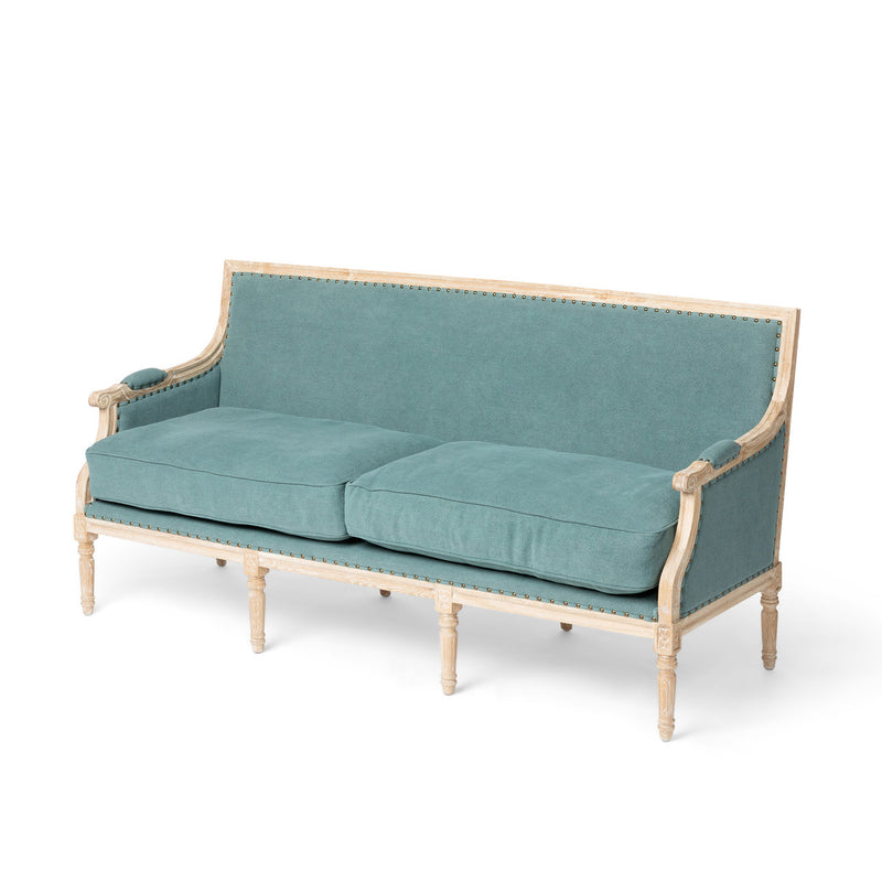 Lovecup Louie Turqoise Square Backed Sofa L125