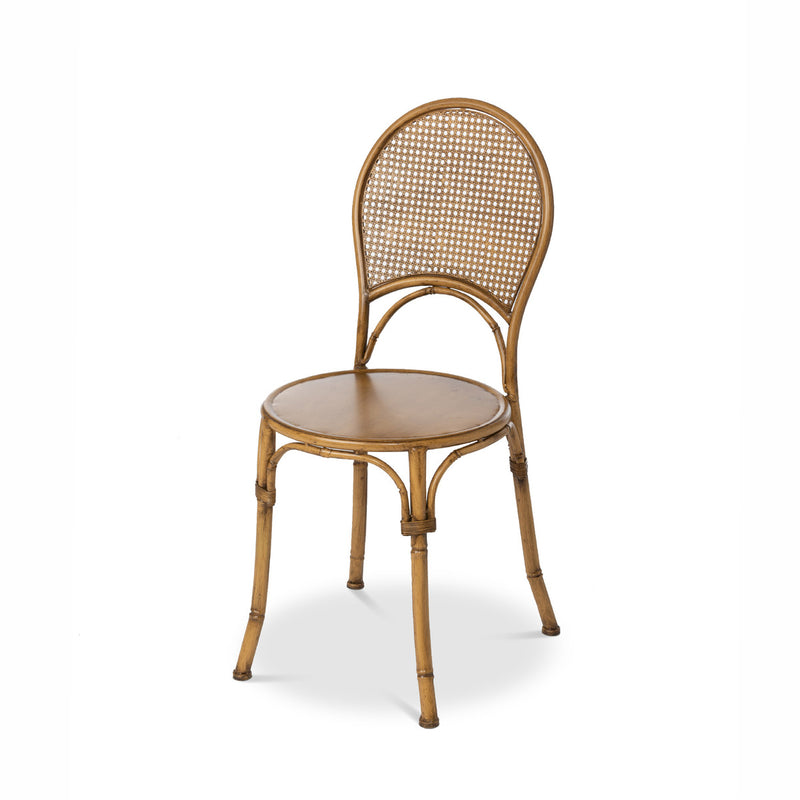 Lovecup Bamboo and Cane Look Metal Bistro Chair L695