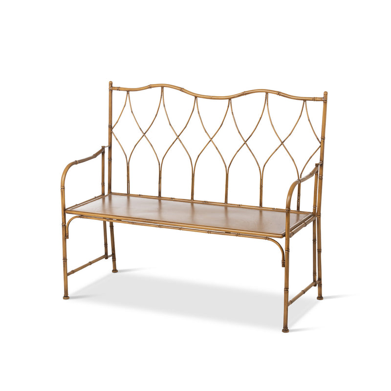 Bamboo Look Metal Porch Bench L697