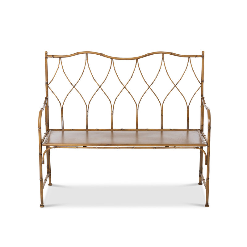 Bamboo Look Metal Porch Bench L697