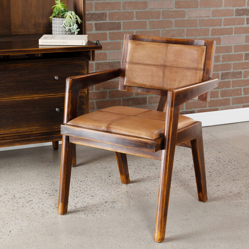 Lovecup Lane Square Back Leather Armchair L001