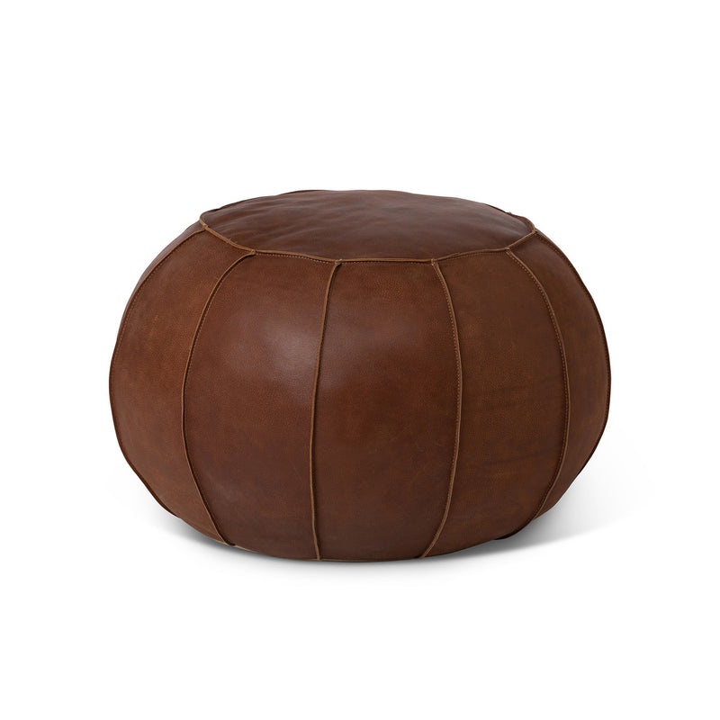 Lovecup Saddle Leather Round Pouf L016