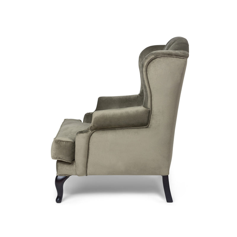 Lovecup Champagne Tufted Velvet Wing Chair L317