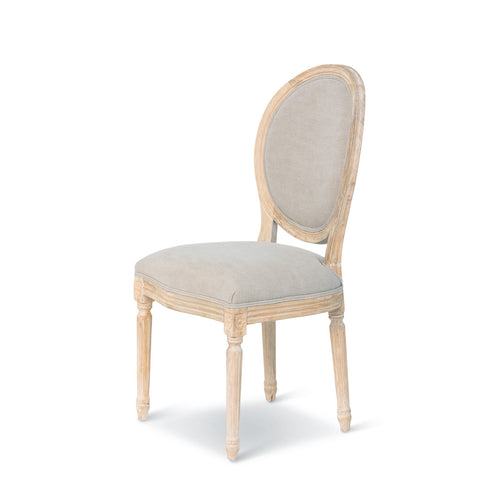 Lovecup White Washed French Medallion Dining Chair l665