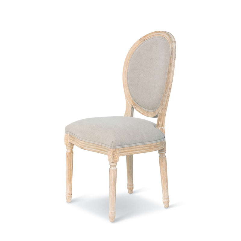 Lovecup White Washed French Medallion Dining Chair SET OF 2 l665