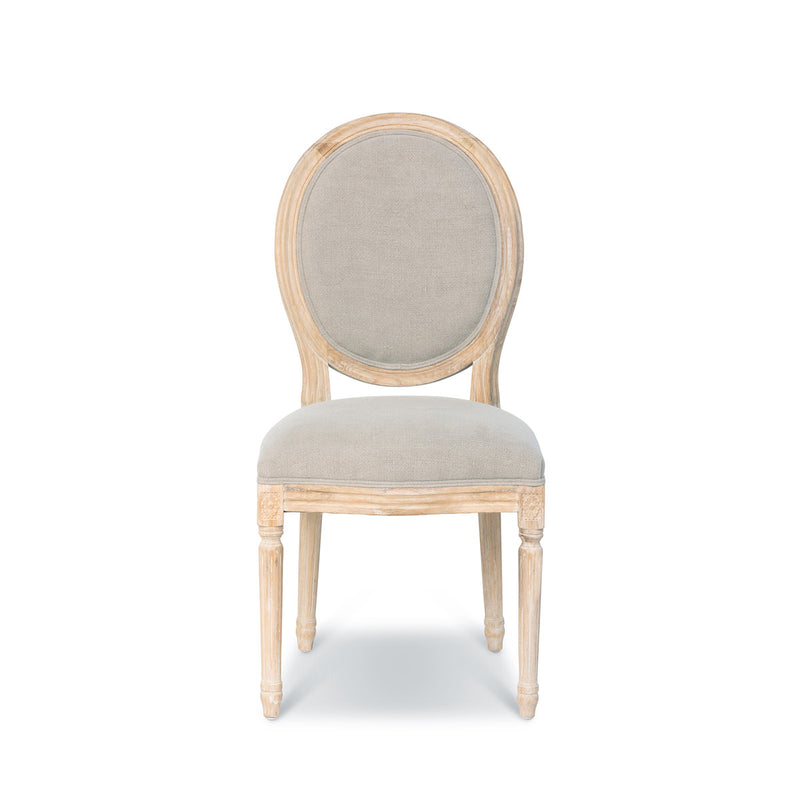 Lovecup White Washed French Medallion Dining Chair l665