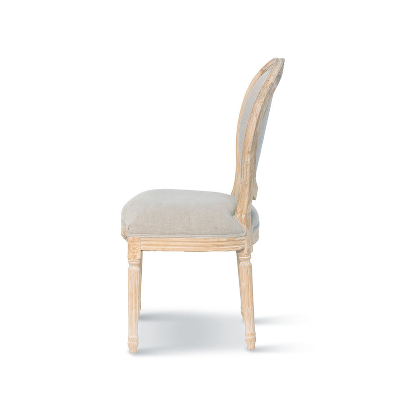 Lovecup White Washed French Medallion Dining Chair SET OF 2 l665
