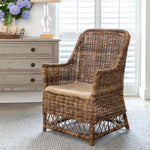 Lovecup Rattan Terrace Chair with Burlap Cushion L146