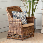 Lovecup Rattan Terrace Chair with Burlap Cushion L146