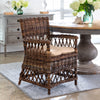 Lovecup Vintage Finished Rattan Chair with a Burlap Padded Cushion L155