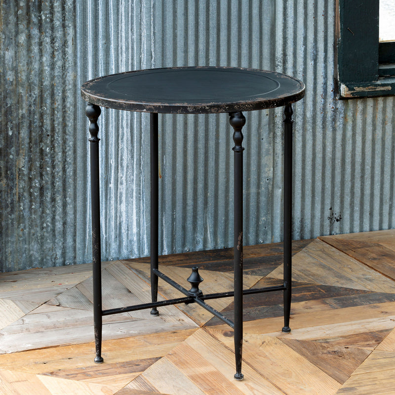 Lovecup Antique Black Metal Round Side Table L153