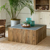 Zinc Top Square Coffee Table L097