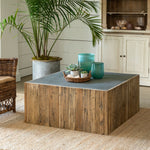 Zinc Top Square Coffee Table L097