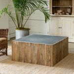 Zinc Top Square Coffee Table L097