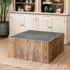 Zinc Top Square Coffee Table L097