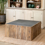 Zinc Top Square Coffee Table L097