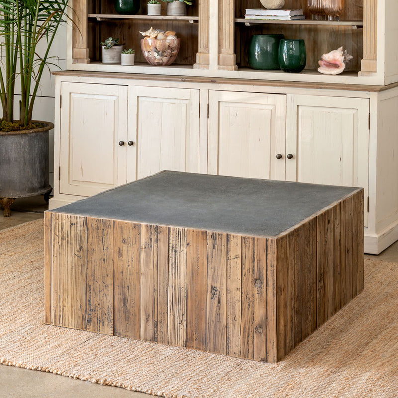 Zinc Top Square Coffee Table L097
