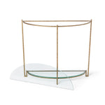 Sarah Iron and Glass Demi Lune Table L034