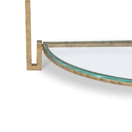 Sarah Iron and Glass Demi Lune Table L034