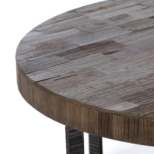 Recycled Elm and Iron Coffee Table L076