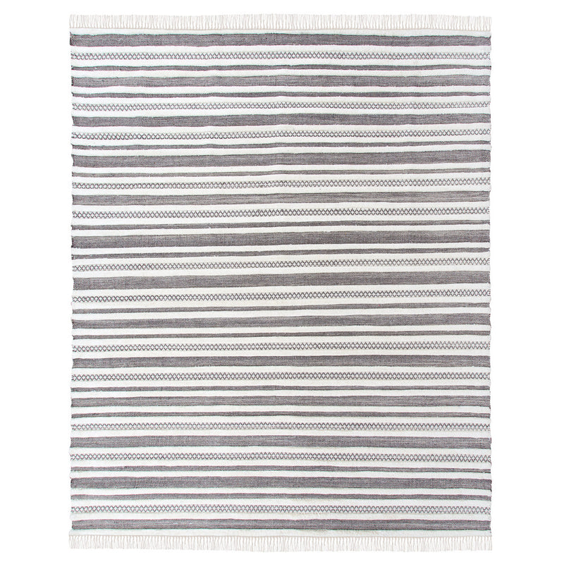 Lovecup Textured Stripe Pattern Wool Rug, 7'9" x 9'9" L166