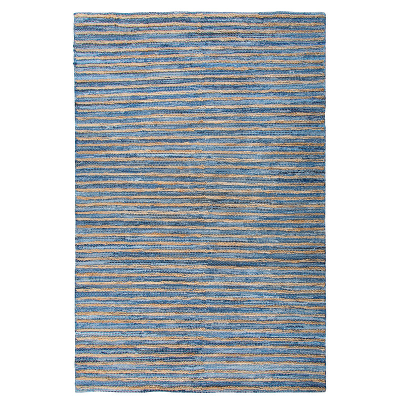 Lovecup Hemp and Recycled Denim Striped Rug, 5' x 8' L183