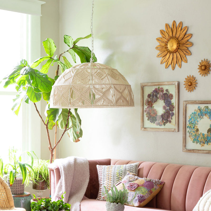 Lovecup Macrame Dome Pendant L176