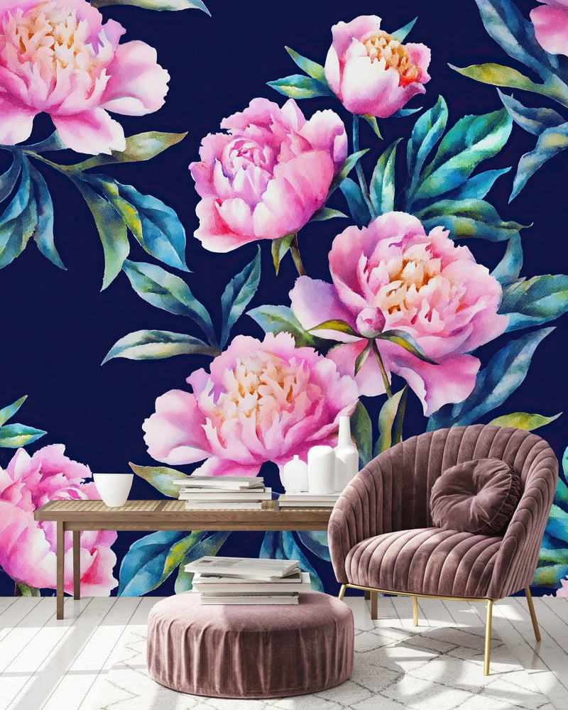 Elegant Pink Peonies Wallpaper