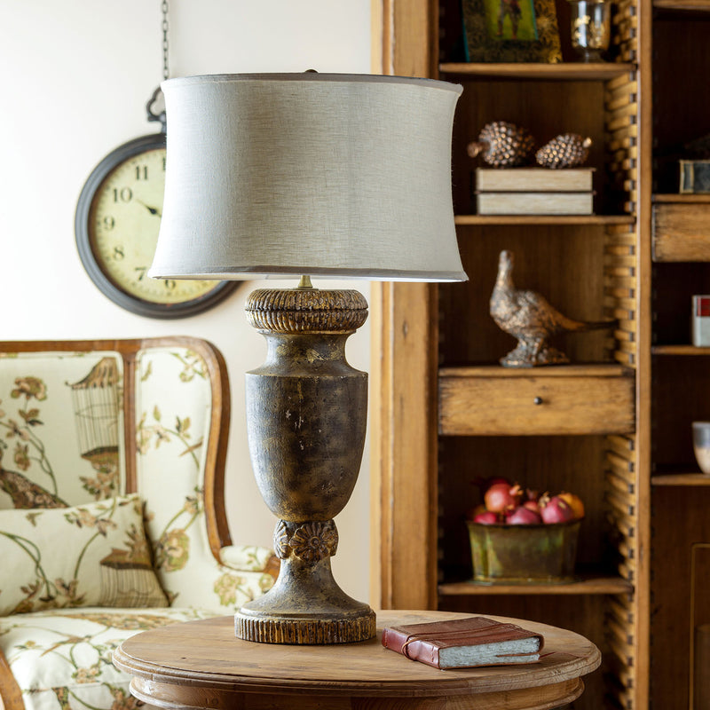Lovecup Charleston Carved Wood Table Lamp L001