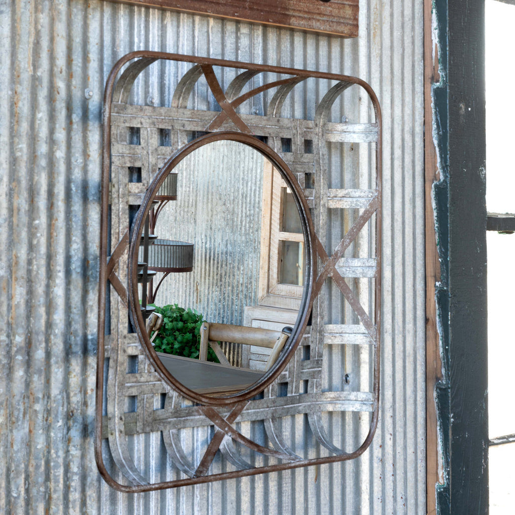 tobacco basket mirror What to put on each side of a vintage on a wall? adding warmth and personality to your living spaces Tobacco Basket Decor