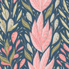 Pink Large Leaves Wallpaper