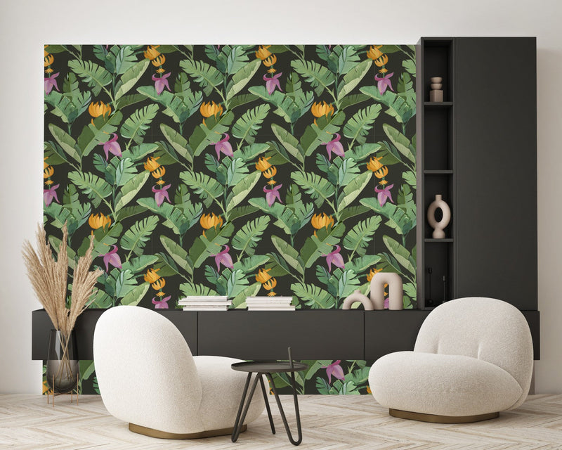 Dark Palm Leaves Wallpaper
