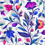 Blue Floral Leaves Wallpaper