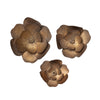 Lovecup Antique Bronze Magnolia Wall Flowers, Set of 3 L003