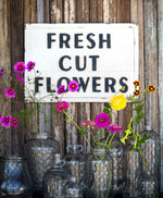 Vintage Look Fresh Flowers Sign L544