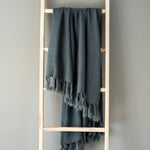 Lovecup Indigo Washed Linen Throw L428