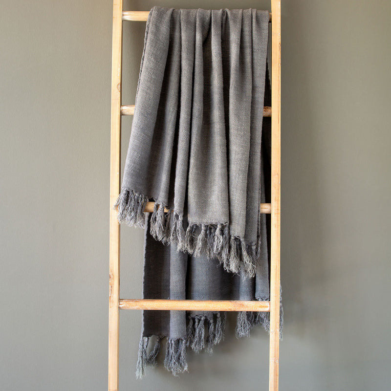 Lovecup Gray Washed Linen Throw L429