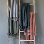 Lovecup Gray Washed Linen Throw L429