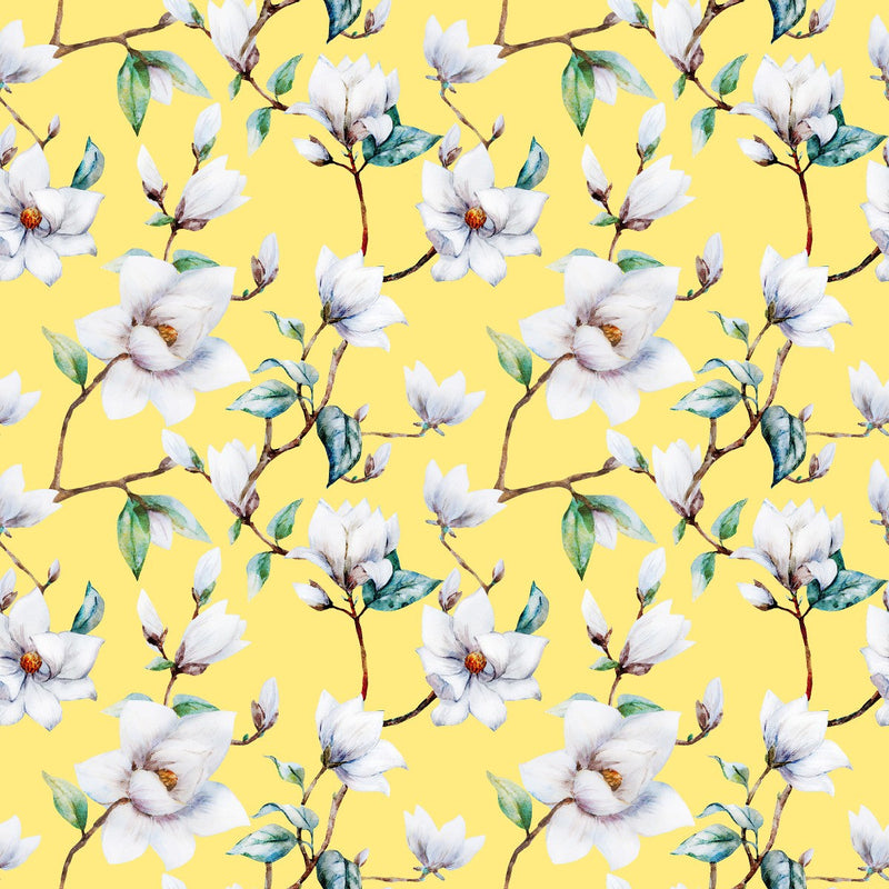 Yellow Wallpaper with Magnolia