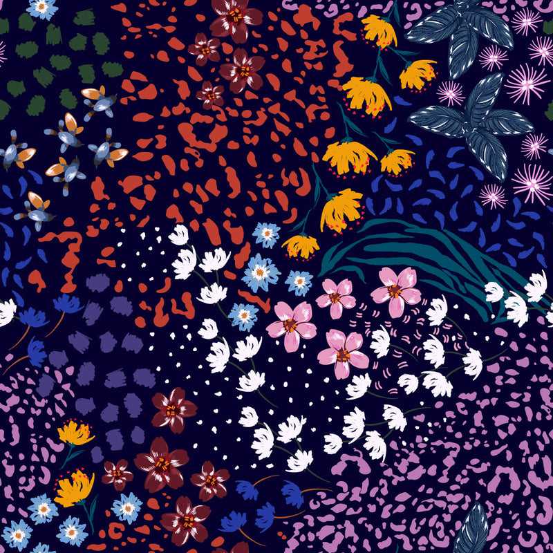 Brightly Floral Wallpaper and Dots