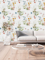 Watercolored Little Flowers Wallpaper