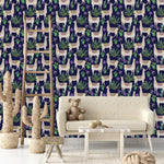 Dark Blue Wallpaper with Llama