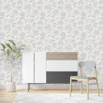 Stylish Blue Peonies Wallpaper