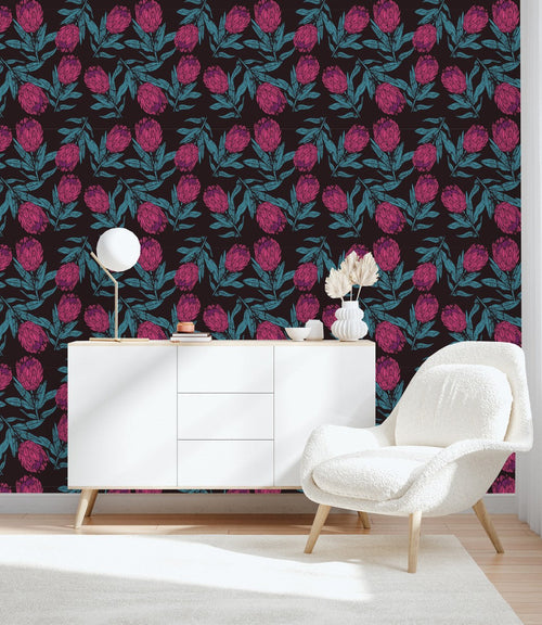 Brightly Pink Protea Wallpaper