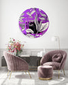 Beige Birds and Leaves Printed Mirror Acrylic Circles