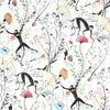 Tailored Bedskirt in Entangled, a Monkey & Bird Watercolor Floral Jungle