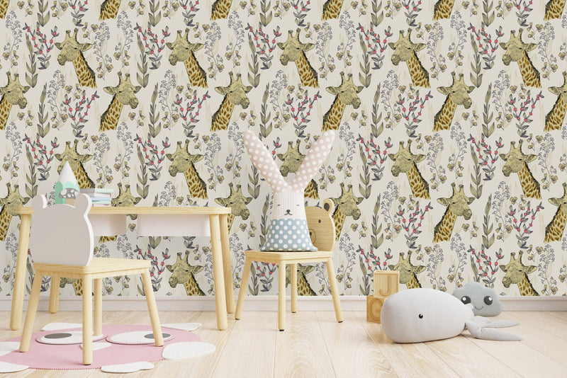 Voguish Giraffe Pattern Wallpaper