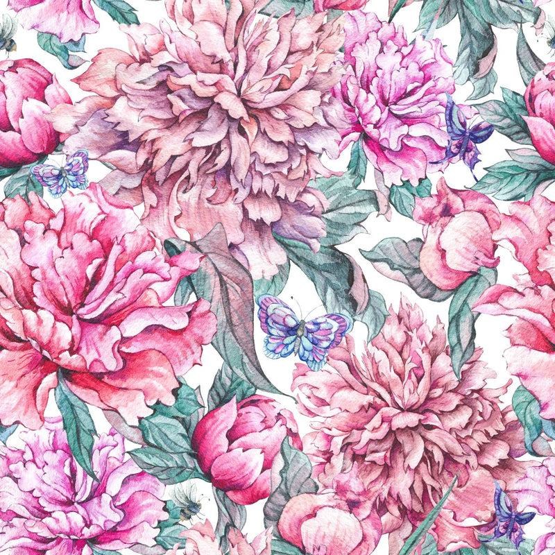 Elegant Pink Large Peonies Wallpaper